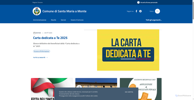 Security scan screenshot of https://www.comune.santamariaamonte.pi.it/