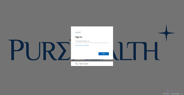 Security scan screenshot of https://thepurehealth0-my.sharepoint.com