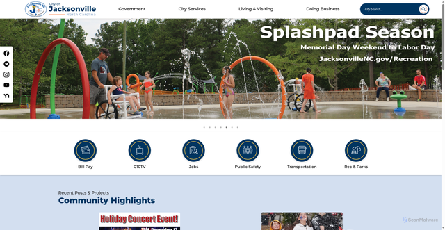 Security scan screenshot of https://jacksonvillenc.gov/