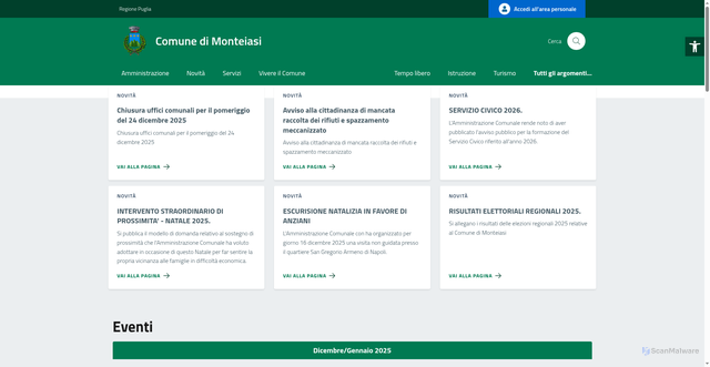 Security scan screenshot of https://www.comune.monteiasi.ta.it