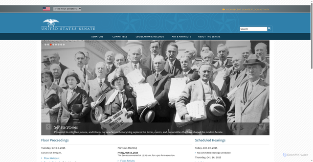 Security scan screenshot of https://www.senate.gov/