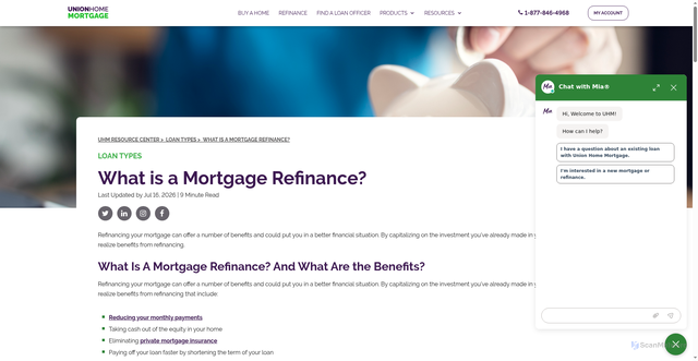 Security scan screenshot of https://blog.uhm.com/resource-center/what-is-a-refinance