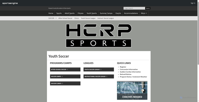 Security scan screenshot of https://www.hcrpsports.org/youthsoccer
