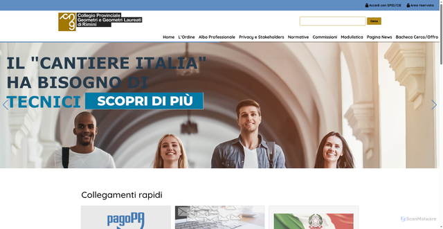 Security scan screenshot of https://www.geometri.rimini.it/
