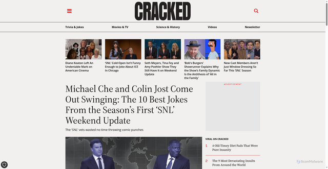 Security scan screenshot of https://www.cracked.com/article_48642_michael-che-and-colin-jost-come-out-swinging-the-10-best-jokes-from-the-seasons-first-snl-weekend-update.html