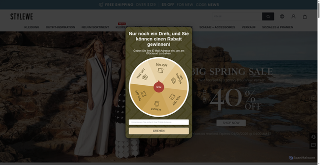 Security scan screenshot of https://stylewe.com