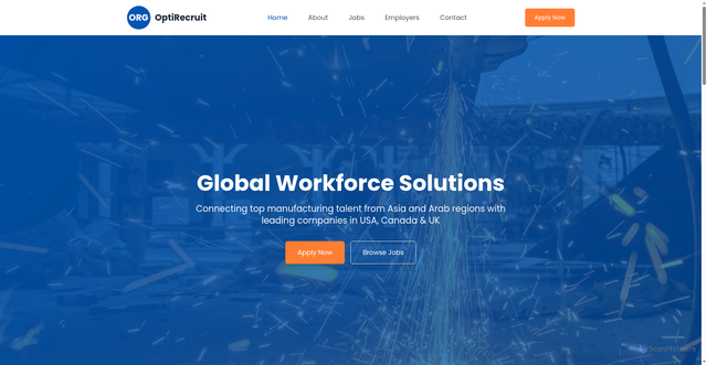Security scan screenshot of http://optirecruiters.com/