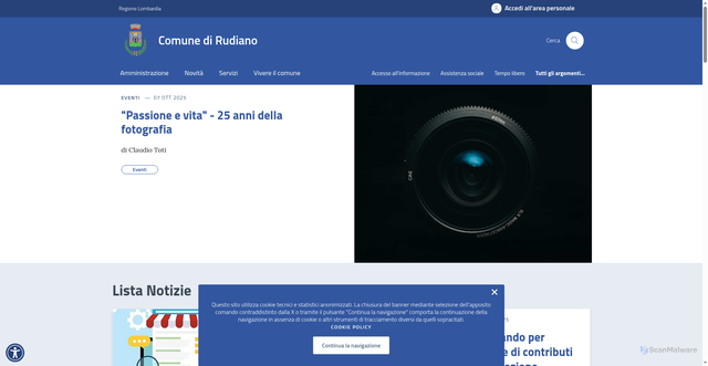 Security scan screenshot of https://comune.rudiano.bs.it/