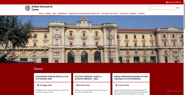 Security scan screenshot of https://www.ordineavvocaticuneo.it