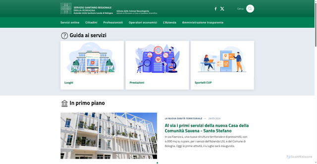Security scan screenshot of https://www.ausl.bologna.it