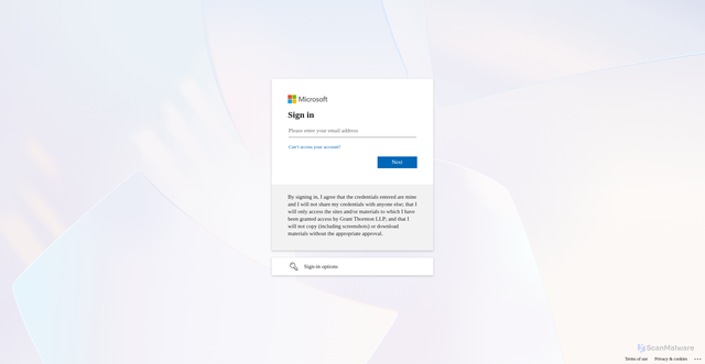 Security scan screenshot of https://gtus365.sharepoint.com