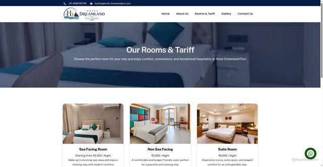 Security scan screenshot of https://hotel-dreamlandpuri.com/?p=15