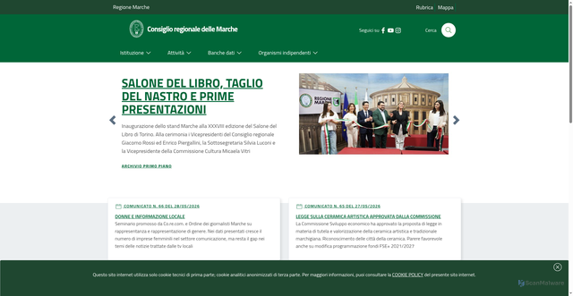 Security scan screenshot of https://www.consiglio.marche.it