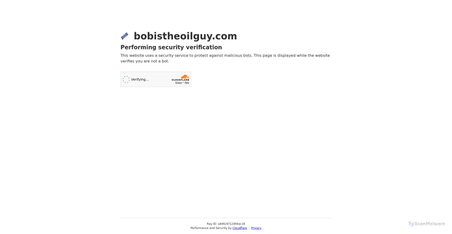 Security scan screenshot of https://bobistheoilguy.com