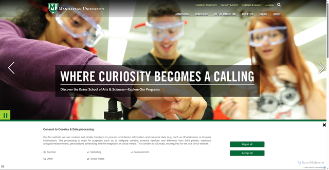 Security scan screenshot of https://wwwqa.manhattan.edu