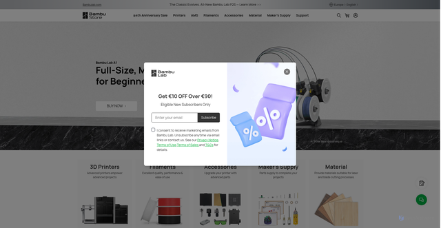 Security scan screenshot of https://store.bambulab.com