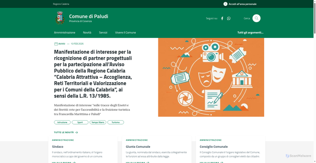 Security scan screenshot of https://comune.paludi.cs.it/