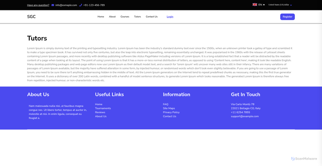 Security scan screenshot of https://shushilgroupofcollege.online/tutors/