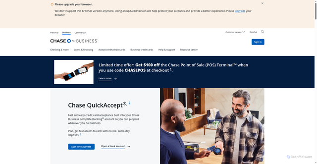 Security scan screenshot of https://secureweb.paymentech.com