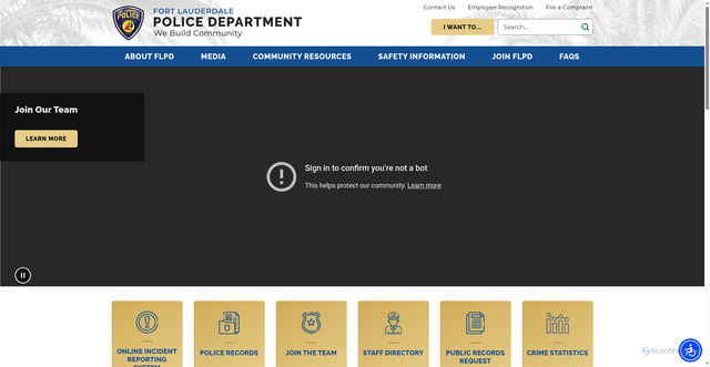 Security scan screenshot of https://www.flpd.gov/