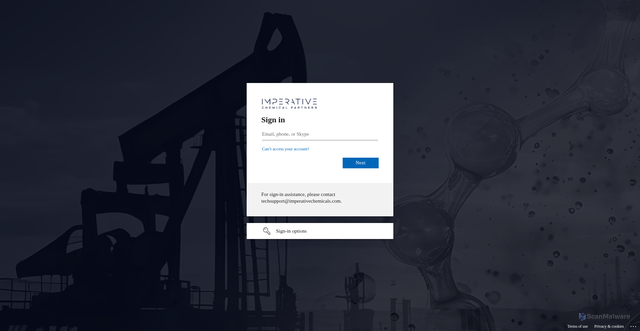 Security scan screenshot of https://imperativechemicals.sharepoint.com