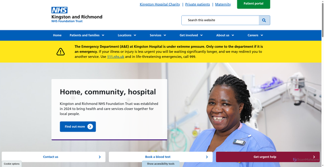 Security scan screenshot of https://www.kingstonandrichmond.nhs.uk/