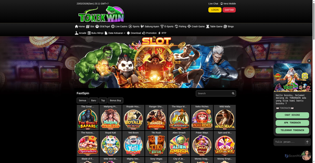 Security scan screenshot of https://ndxhewantokek1.lol/desktop/game/slot/fastspin