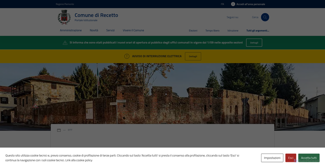 Security scan screenshot of https://comune.recetto.no.it/