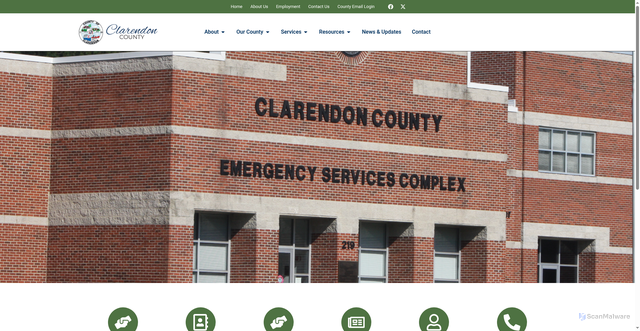 Security scan screenshot of https://www.clarendoncountygov.org/