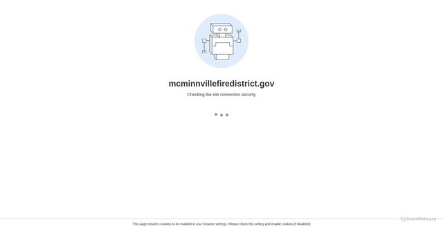Security scan screenshot of https://mcminnvillefiredistrict.gov/