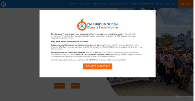 Security scan screenshot of https://orangecountydemocrats.com/