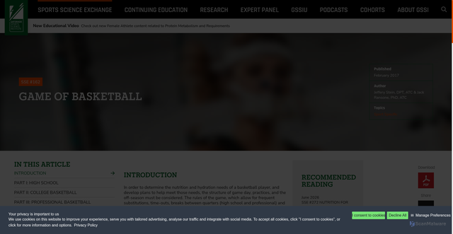 Security scan screenshot of https://www.gssiweb.org/sports-science-exchange/article/game-of-basketball