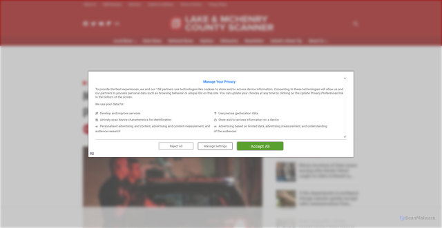 Security scan screenshot of https://www.lakemchenryscanner.com/2025/10/07/male-female-discovered-dead-in-stopped-vehicle-after-possible-shooting-in-harvard/