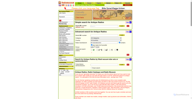 Security scan screenshot of https://www.radiomuseum.org