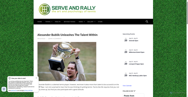 Security scan screenshot of https://www.serveandrally.com/2025/06/alexander-bublik-unleashes-the-talent-within/