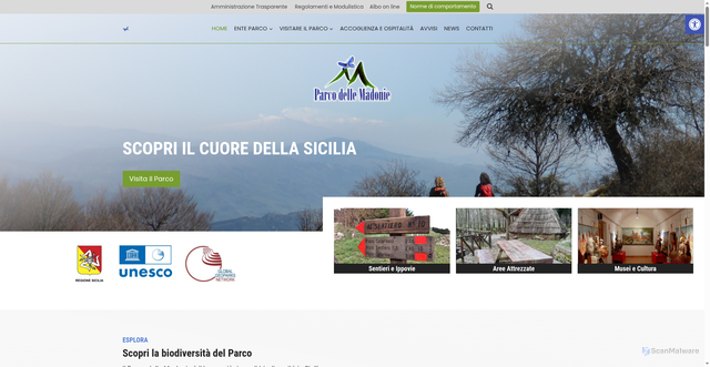Security scan screenshot of https://www.parcodellemadonie.it
