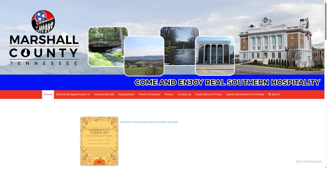 Security scan screenshot of https://marshallcountytn.gov/