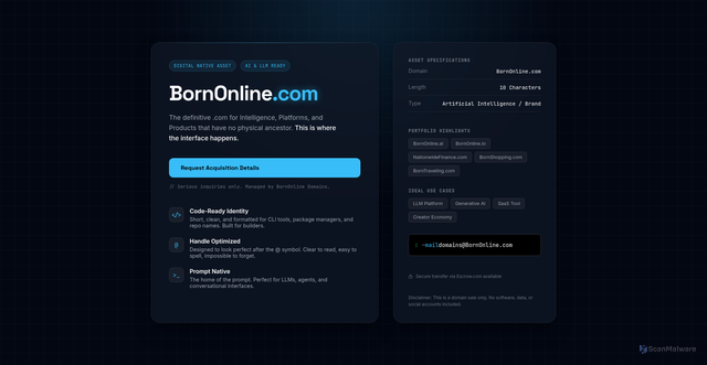Security scan screenshot of bornonline.com