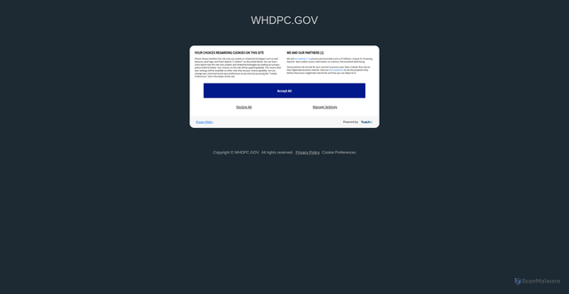 Security scan screenshot of https://www.whdpc.gov/