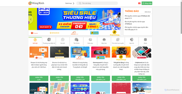 Security scan screenshot of https://rungrinh.vn