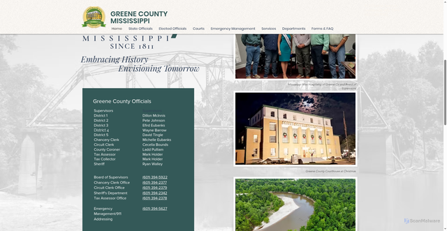 Security scan screenshot of https://www.greenecountyms.gov/