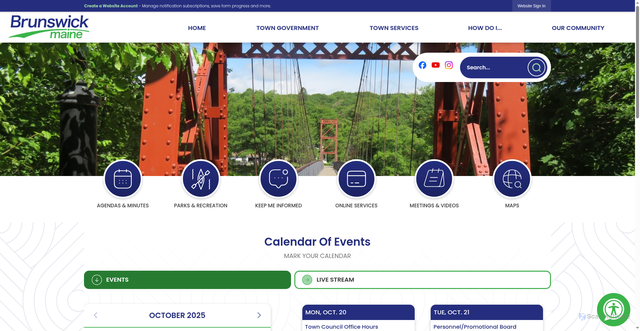 Security scan screenshot of https://brunswickme.gov/