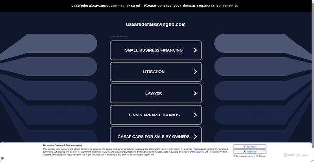 Security scan screenshot of http://usaafederalsavingsb.com/