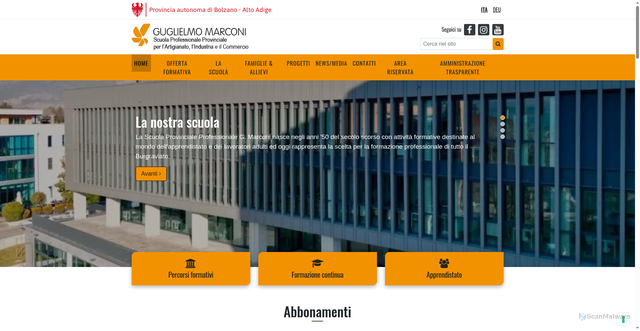 Security scan screenshot of https://www.marconi.fpbz.it/it