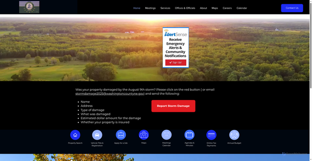 Security scan screenshot of https://www.washingtoncountyne.gov/