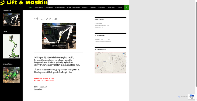 Security scan screenshot of https://liftmaskin.se