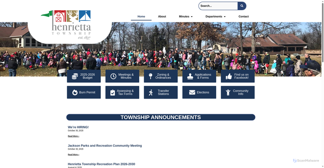 Security scan screenshot of https://henriettatownshipmi.gov/
