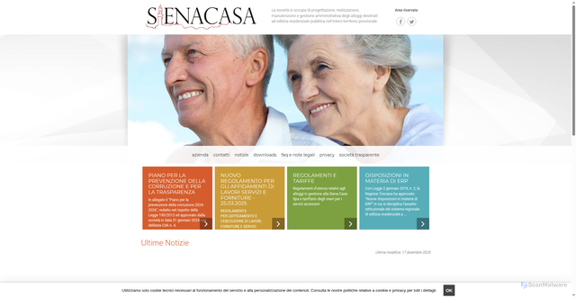 Security scan screenshot of https://www.sienacasa.net/