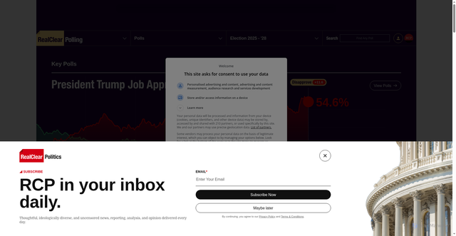 Security scan screenshot of https://www.realclearpolling.com