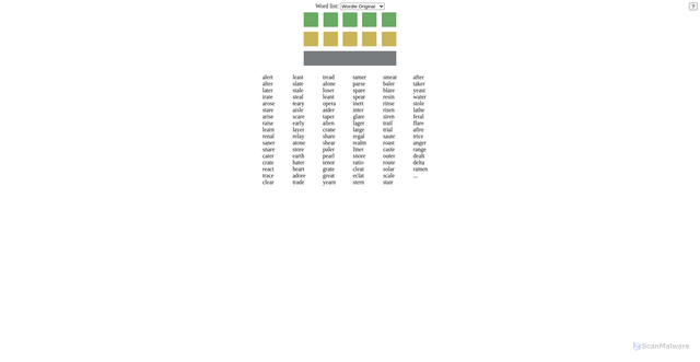 Security scan screenshot of https://ostermiller.org/calc/wordle-helper.html